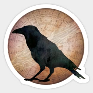 Crow and Moon - I wrap the moon in lace and sing you the seasons Sticker